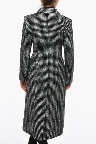 Cappotto Slim Fit Pied de Poule con Bottoni Logati