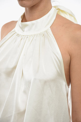 Sleeveless satin Halter Top