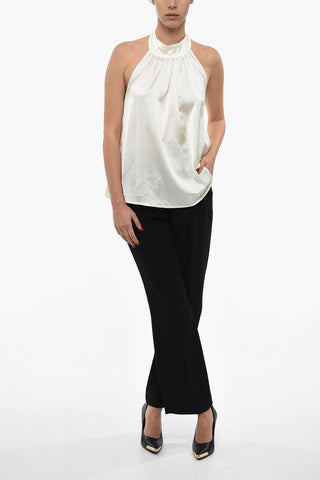 Sleeveless satin Halter Top