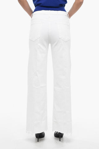 Solid Color THE TOMCAT ROLLER Flared Jeans with Frayed Hem 30cm