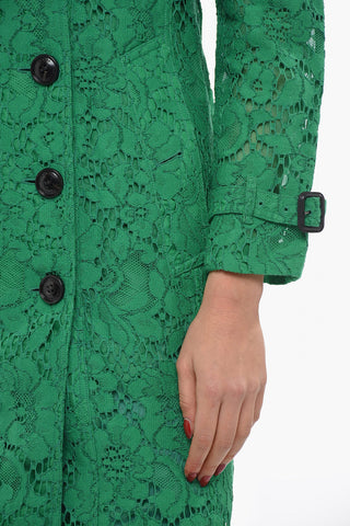 Cappotto Doppiopetto In Pizzo Con Volant