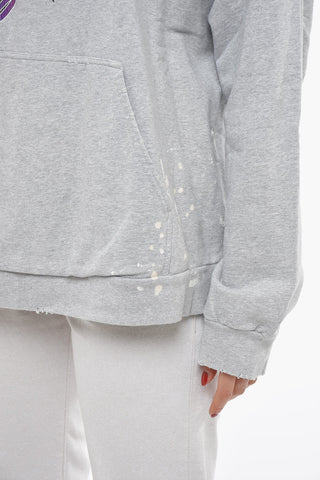 UNISEX Distressed Hoodie Sweatshirt with Vintage Effect