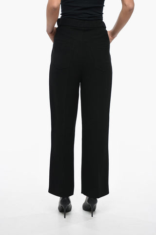 Loose Fit Double Pleat Wool Pants