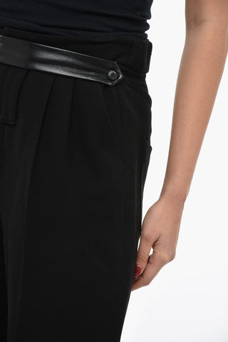 Loose Fit Double Pleat Wool Pants