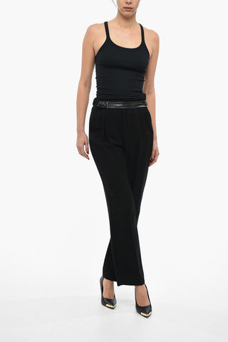 Loose Fit Double Pleat Wool Pants
