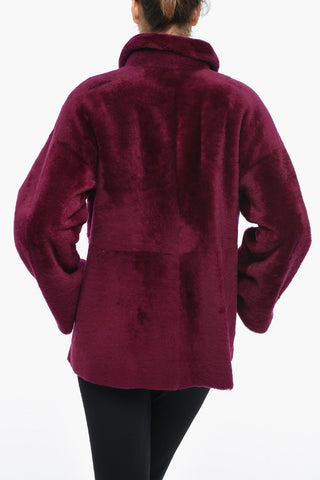 Reversible Shearling Coat with Shirt Collar