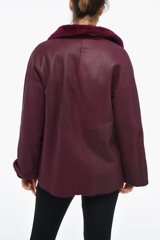 Reversible Shearling Coat with Shirt Collar