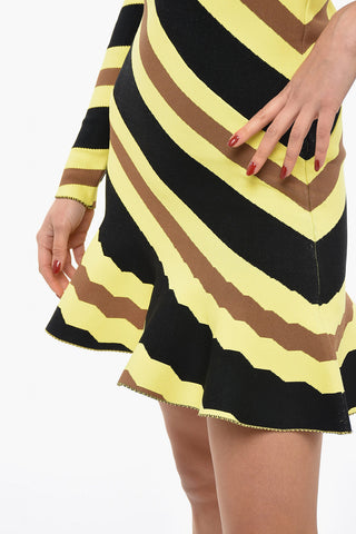 Vestito Elasticizzato monospalla Con Stampa A righe