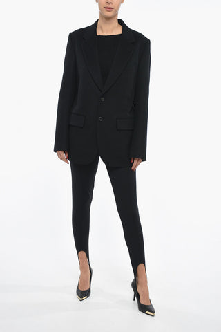 Wool and Cashmere 2-Buttons Blazer with Flap Pockets