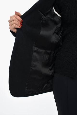 Wool and Cashmere 2-Buttons Blazer with Flap Pockets