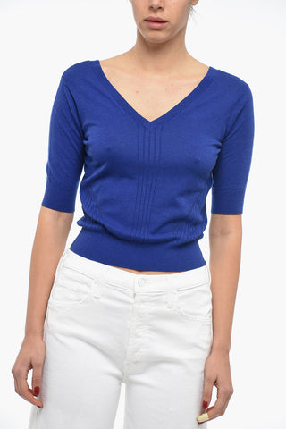 Maglia in Tinta Unita con Scollo a V