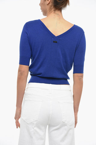 Maglia in Tinta Unita con Scollo a V