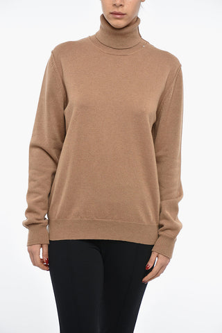 UNISEX MM4 Cashmere Turtleneck Sweater with Visible Stitching