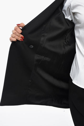 Giacca Doppiopetto Foderata Con Tasche Asimmetrica