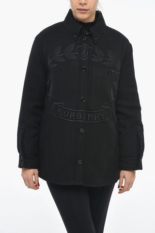Overshirt Imbottito in Lana Vergine con Ricami