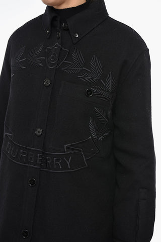 Padded Virgin Wool Overshirt with Embroideries