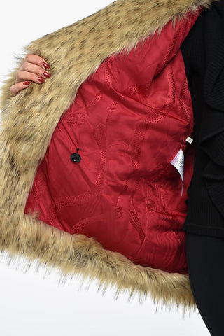 Faux Fur Coat with One-Button anche 2-Pockets