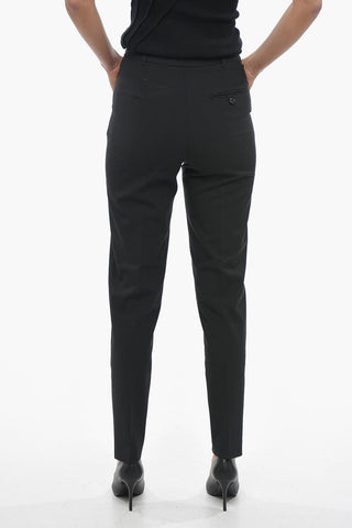High Waist Virgin Wool Stretch Pants