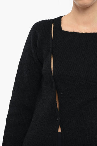 Side Buttoned LE MAILLE PAU Alpaca Blend Sweater