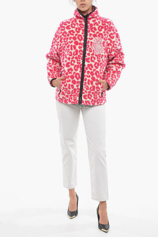 Leopard Print Teddy Zipped Hoodie