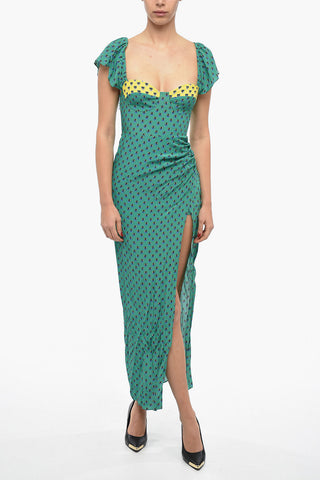 Patterned Maxi Dress With Side Slit