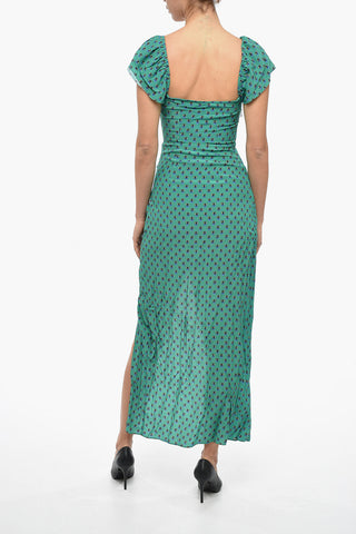Patterned Maxi Dress With Side Slit