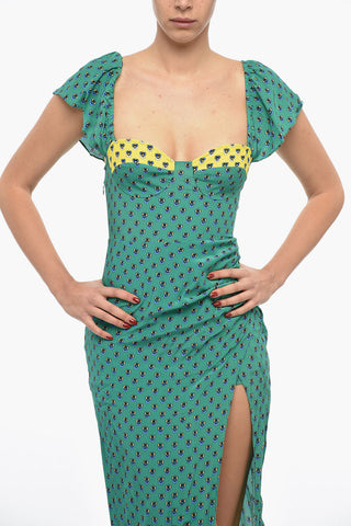 Patterned Maxi Dress With Side Slit