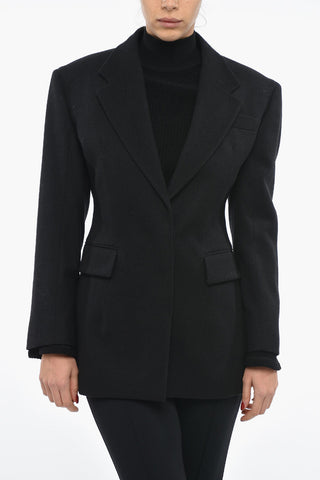 Blazer Slim Fit in Cotone Twill con Tasche ad Aletta