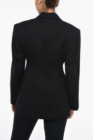 Blazer Slim Fit in Cotone Twill con Tasche ad Aletta