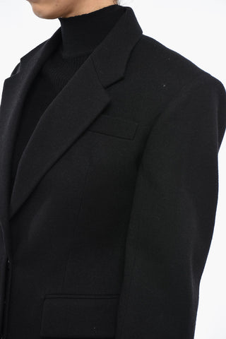 Blazer Slim Fit in Cotone Twill con Tasche ad Aletta