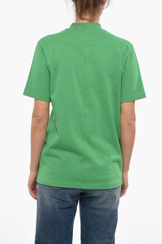 T-Shirt Girocollo NORSBRO in Tinta Unita con Logo a Contrasto