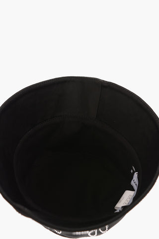 Satin Bucket Hat with All-Over Rhinestone Monogram