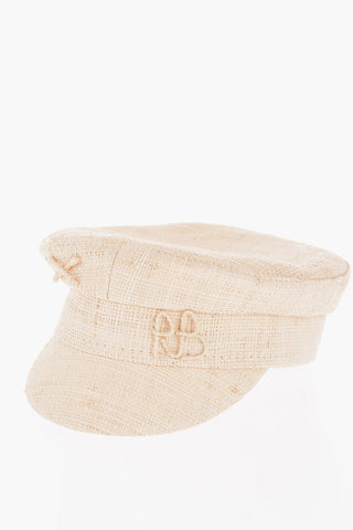 Cappello  Baker Boy in Paglia con Ricamo Monogram 