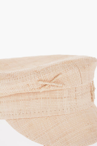 Cappello  Baker Boy in Paglia con Ricamo Monogram 
