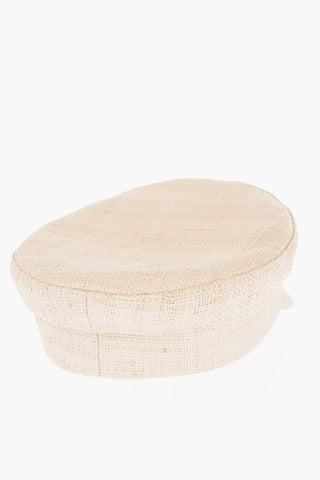Cappello  Baker Boy in Paglia con Ricamo Monogram 