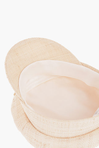 Cappello  Baker Boy in Paglia con Ricamo Monogram 