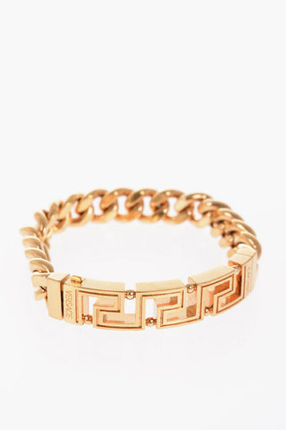 Greca Motif Golden Metal Bracelet