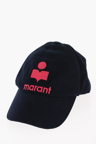 Cappello da Baseball in Cotone con Logo a Contrasto Ricamato
