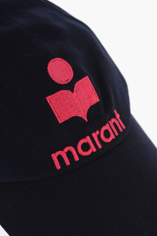 Cappello da Baseball in Cotone con Logo a Contrasto Ricamato