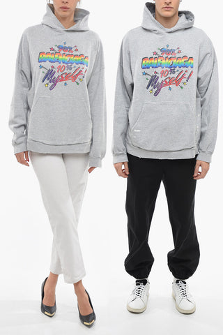UNISEX Distressed Hoodie Sweatshirt with Vintage Effect