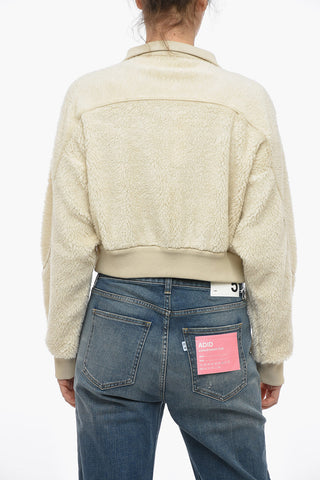 Embroidered Logo Teddy Zipped Sweatshirt