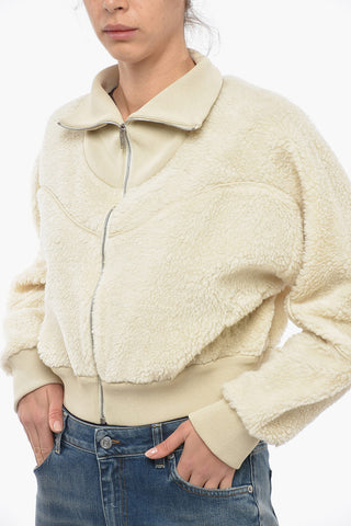 Embroidered Logo Teddy Zipped Sweatshirt