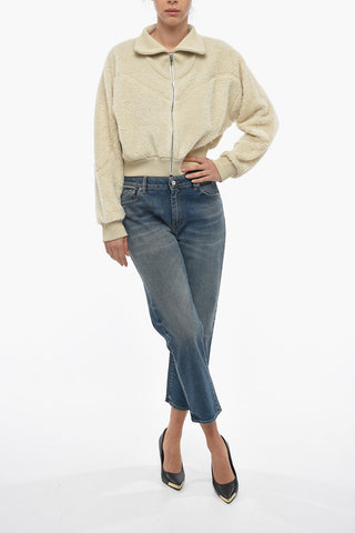 Embroidered Logo Teddy Zipped Sweatshirt