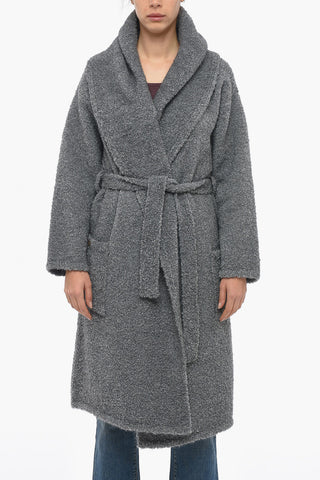 Bouclé Knit Robe Style Coat