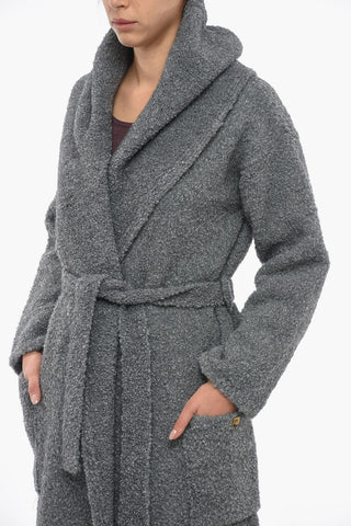 Bouclé Knit Robe Style Coat