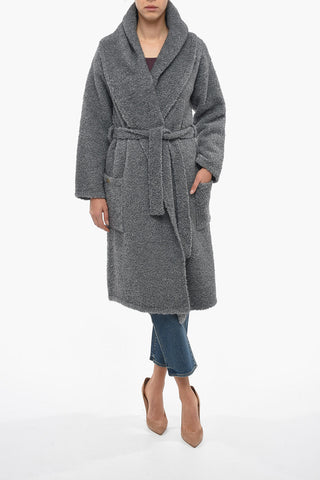 Bouclé Knit Robe Style Coat