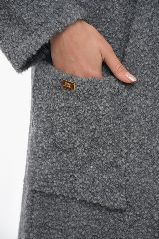 Bouclé Knit Robe Style Coat