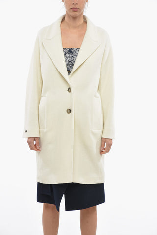 Wool Blend Single Breasted Lined Coat