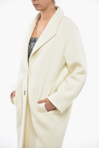 Wool Blend Single Breasted Lined Coat