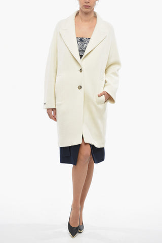 Wool Blend Single Breasted Lined Coat